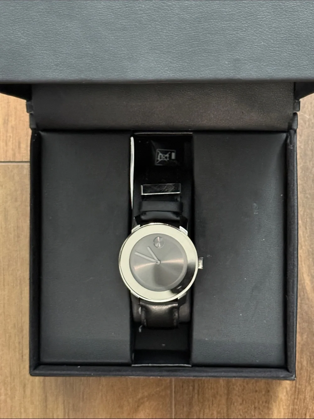 Movado Black Watch Gift Box with White Logo